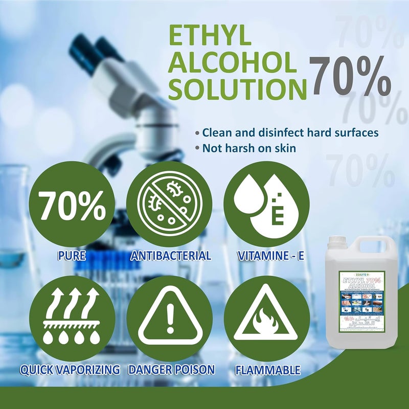 ECOLYTE+ مطهر كحول إيثيلي 70% - 5 لتر - Image 5